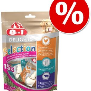 8in1 8in1 Delights różne rodzaje Dental kość do żucia drobiowo-wołowa M 3 x 70 g - 1 zdjęcie