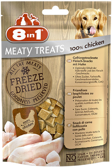 8in1 Przysmak 8in1 Meaty Treats Freeze Dried Kurczak Przysmaki liofilizowane dla psa op 50g - 1 zdjęcie
