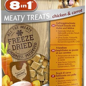 8in1 Przysmak 8in1 Meaty Treats Freeze Dried Kurczak z marchewką Przysmaki liofilizowane dla psa op 50g - 1 zdjęcie