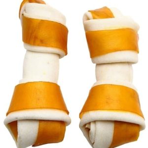 Adbi Adbi Kości wiązane biało-żółte - jagnięcina 10cm 10szt [AK 29] MS_15217 - 1 zdjęcie