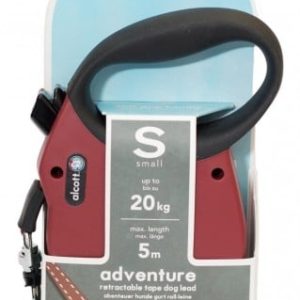 Alcott Smycz automatyczna taśmowa S 5m do 20kg bordowa - 1 zdjęcie