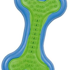 Ami Confort zabawka dla dzieci kości z kauczuku, 6 x 11.5 cm, niebieski/zielony - 1 zdjęcie