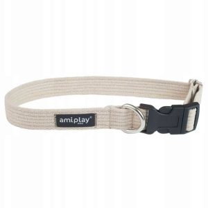 Ami Play Obroża Bawełna Cotton XL 45-70/3cm Beżowa - 1 zdjęcie