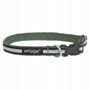 Ami Play Obroża Odblask Cotton Shine S 28-40 khaki - 1 zdjęcie