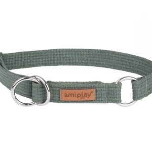 Ami Play Obroża półzaciskowa Cotton L khaki 32-50cm - 1 zdjęcie