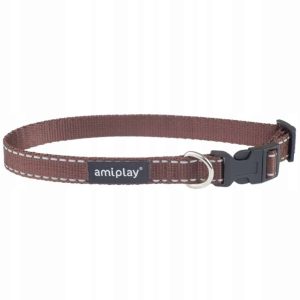 Ami Play Obroża Reflective L 35-50cm brązowa - 1 zdjęcie