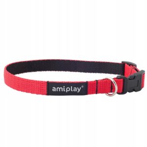 Ami Play Obroża regulowana Twist M 25-40 x 1.5cm Czerwony - 1 zdjęcie