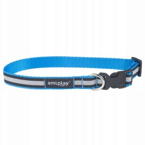 Ami Play Obroża Shine Odblask M 25-40cm niebieski - 1 zdjęcie
