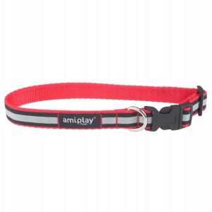Ami Play Obroża Shine Odblask S 20-35cm czerwony - 1 zdjęcie