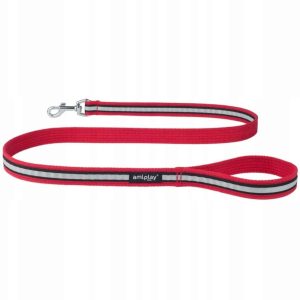 Ami Play Smycz Cotton Shine Odblask M 140cm Czerwon - 1 zdjęcie