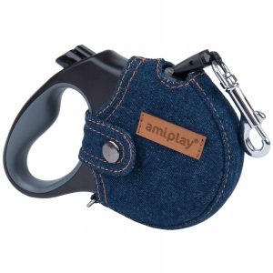 Ami Play Smycz infini z obudową Jeans M 5m-15kg Gra - 1 zdjęcie