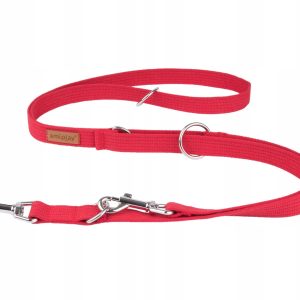 Ami Play Smycz regulowana 6 in 1 Cotton M 100-200 x 2cm Czerwony - 1 zdjęcie