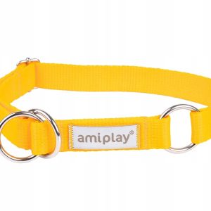 Amiplay Obroża półzaciskowa L 35-50 x 2,5cm żółta - 1 zdjęcie