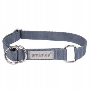 Amiplay Obroża półzaciskowa M 25-40 x 2cm szara - 1 zdjęcie