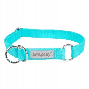 Amiplay Obroża półzaciskowa M 25-40 x2cm turkusowa - 1 zdjęcie