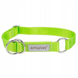 Amiplay Obroża półzaciskowa XL 40-60x2,5cm zielona - 1 zdjęcie