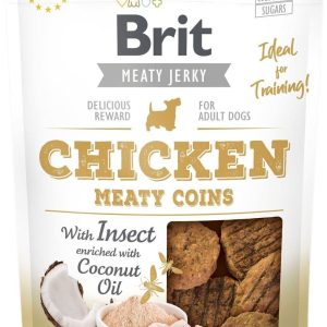Brit Brit Jerky Snack - Chicken Meaty Coins with Insect 80g - 1 zdjęcie