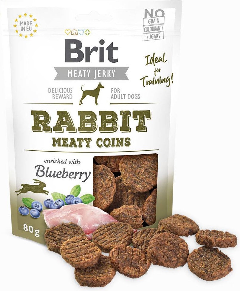 Brit Brit Jerky Snack - Rabbit Meaty Coins 80g - 3 zdjęcie