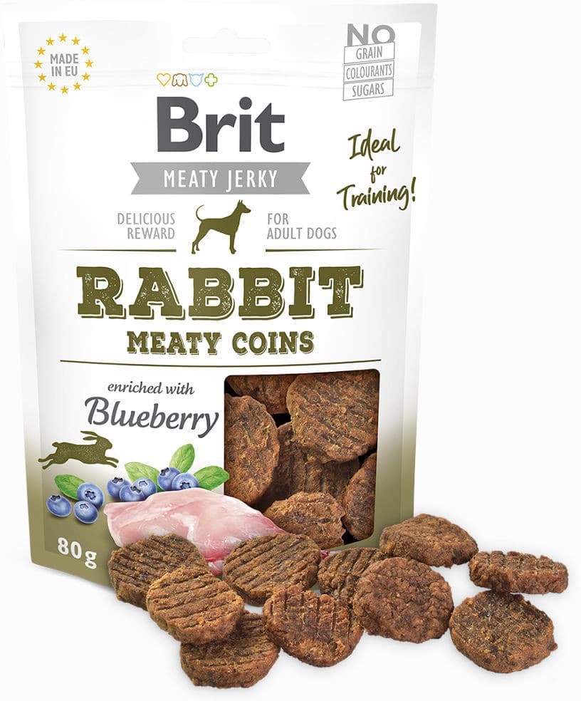 Brit Brit Jerky Snack - Rabbit Meaty Coins 80g - 1 zdjęcie