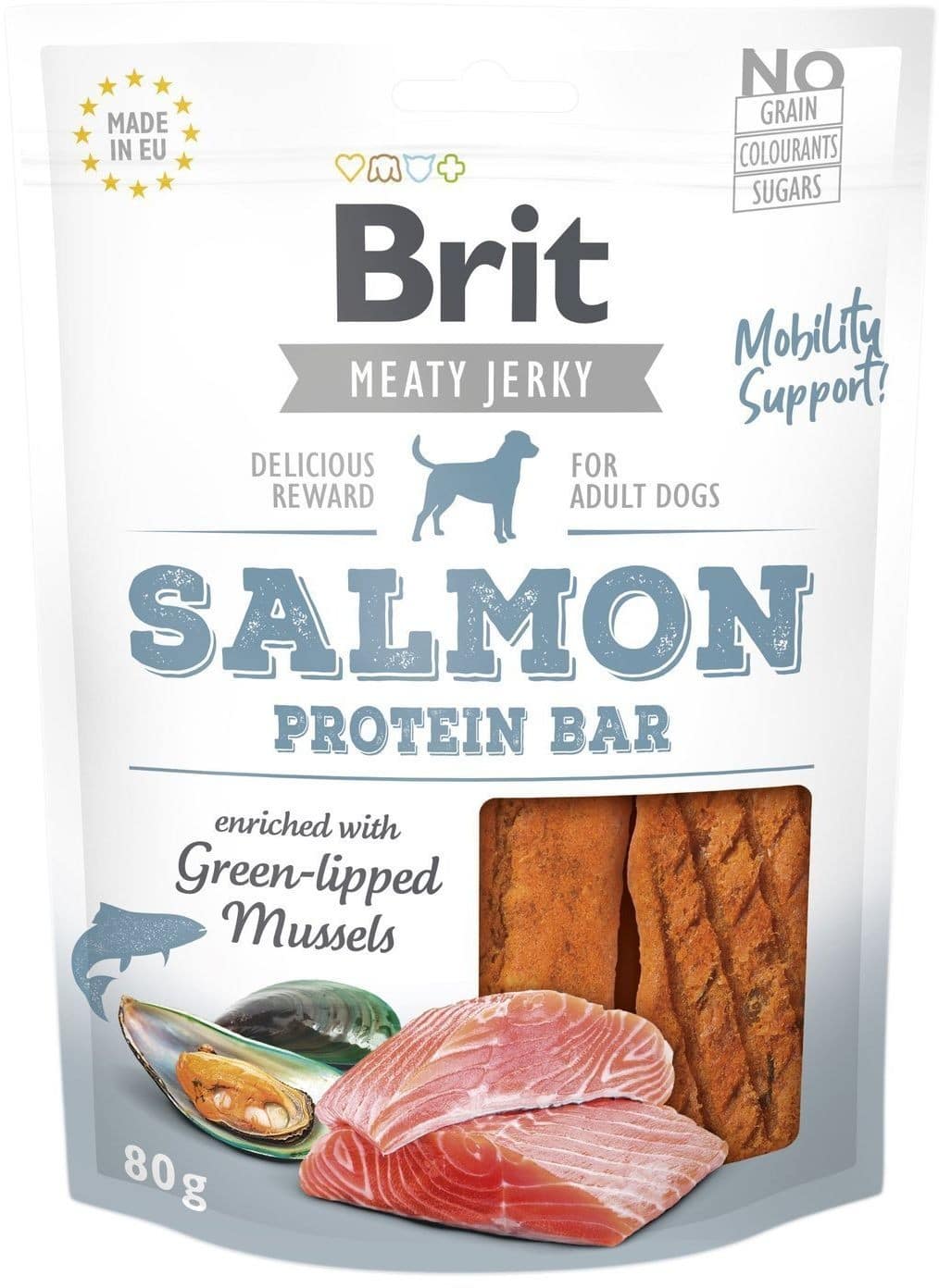 Brit Brit Jerky Snack - Salmon Protein Bar 80g - 1 zdjęcie