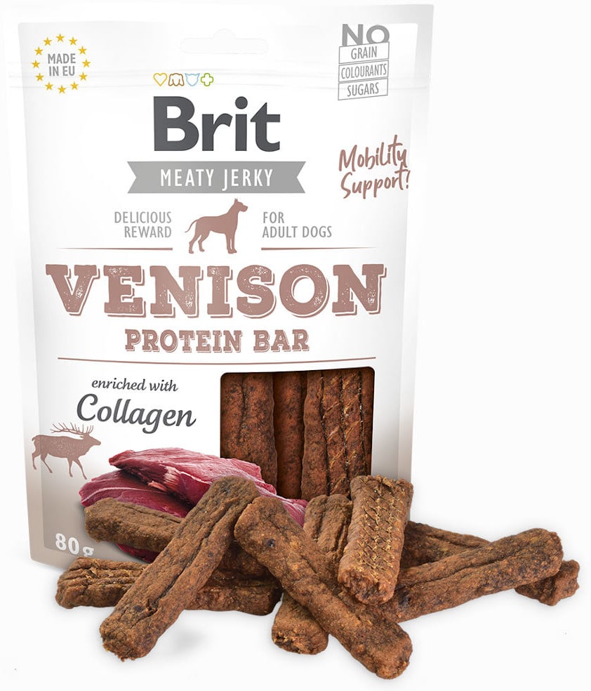 Brit Brit Jerky Snack - Venison Protein Bar 80g - 2 zdjęcie