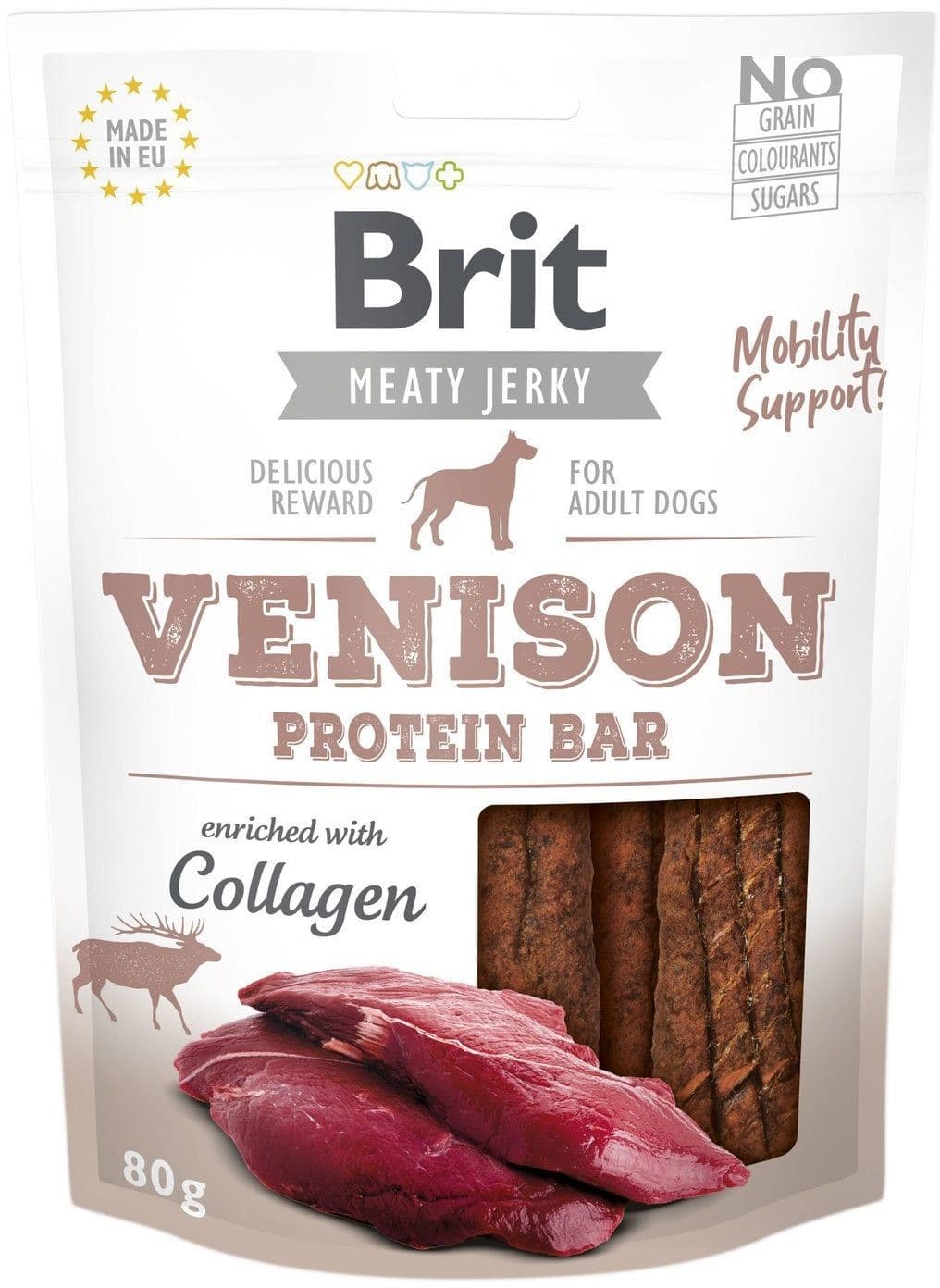 Brit Brit Jerky Snack - Venison Protein Bar 80g - 3 zdjęcie
