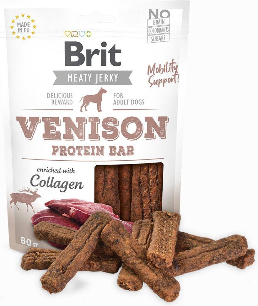 Brit Brit Jerky Snack - Venison Protein Bar 80g - 1 zdjęcie