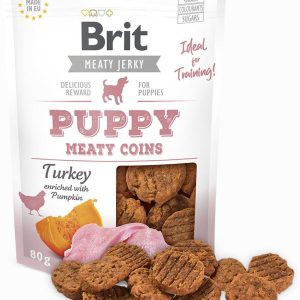 Brit Brit Meaty Jerky Snack Krążki z indyka dla szczeniąt - Meaty coins for puppies 80g 111762 - 1 zdjęcie