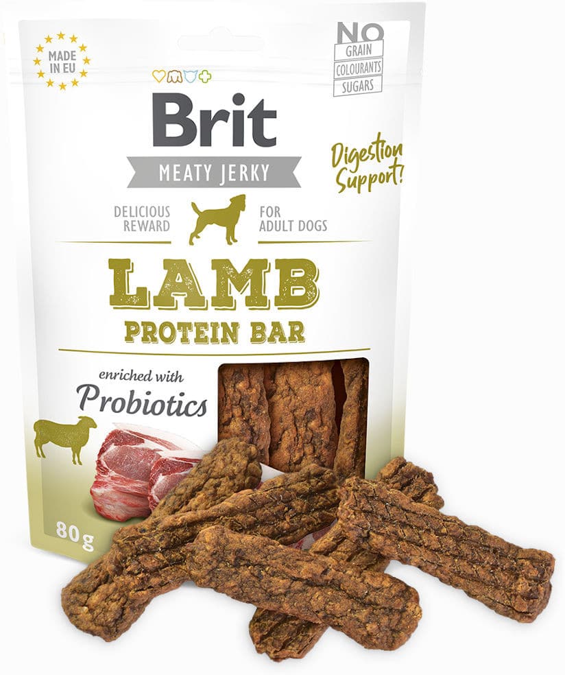 Brit Care Pies Brit Meaty Jerky Lamb Protein Bar przysmak 80g - 2 zdjęcie
