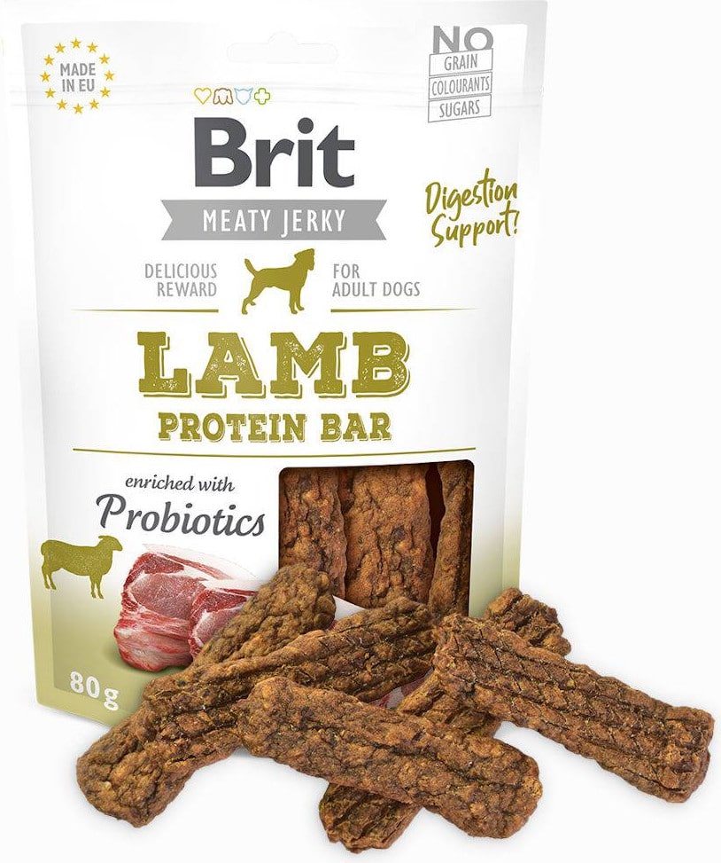 Brit Care Pies Brit Meaty Jerky Lamb Protein Bar przysmak 80g - 3 zdjęcie
