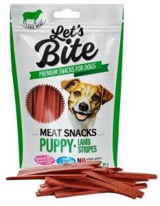 Brit Let's Bite Meat Snacks Puppy Lamb Stripes 80g - 1 zdjęcie