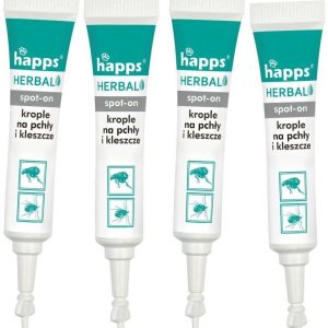 Bros Krople przeciw pchłom i kleszczom dla psów małych 5-10 kg Happs Herbal (4 sztuki) - 1 zdjęcie