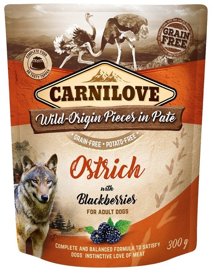 Carnilove Dog Pouch Ostrich&Blackberries 300g - 1 zdjęcie