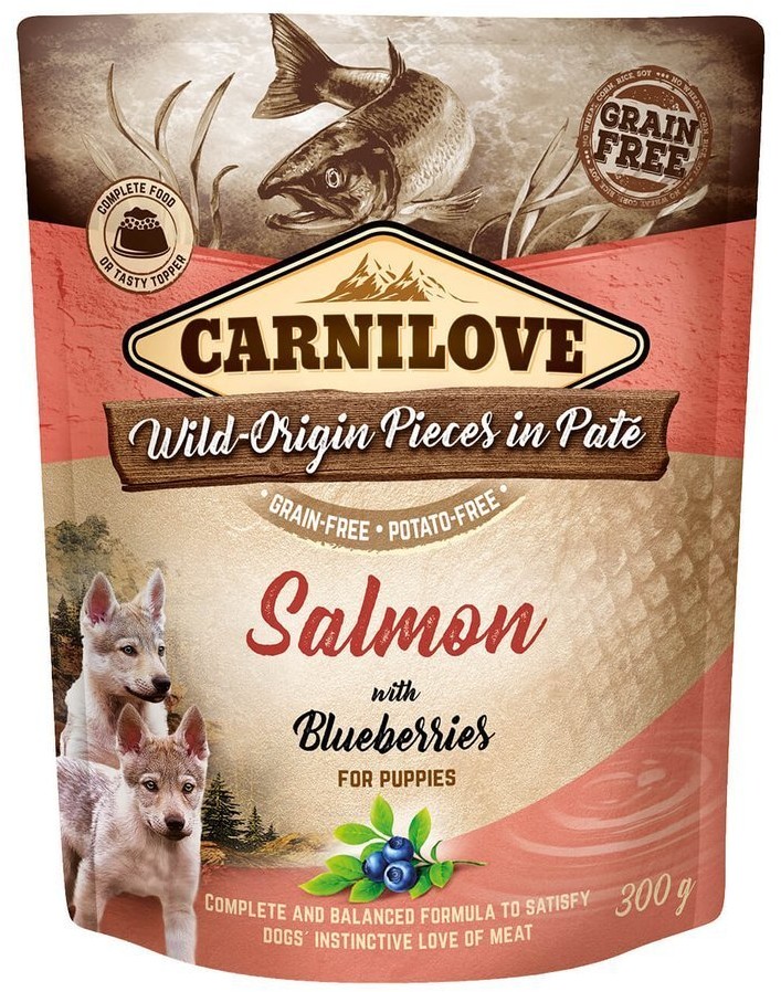 Carnilove Dog Pouch Salmon&Blueberries for Puppies 300g - 1 zdjęcie