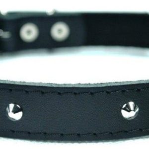Chaba Obroża skórzana ćwiekowana kolor czarny 40mm 75cm - 1 zdjęcie