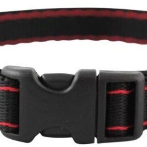 Chaba Obroża taśma regulowana czarno czerwona 16mm/42cm PCHB916 - 1 zdjęcie
