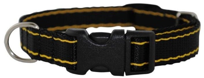 Chaba Obroża taśma regulowana czarno żółta 16mm/42cm PCHB921 - 1 zdjęcie