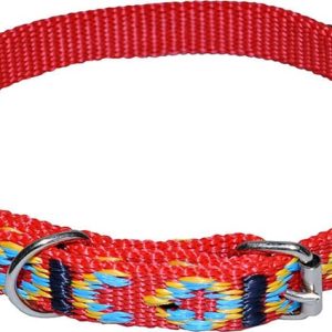 Chaba Obroża taśmowa ozdobna kolor czerwony 16mm 40cm - 1 zdjęcie
