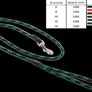 Chaba smycz linka 12 mm Czarno - niebieska - 1 zdjęcie
