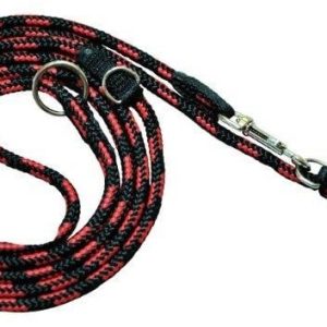 Chaba Smycz Linka regulowana czarno czerwona 10mm/220cm PCHBB44 - 1 zdjęcie