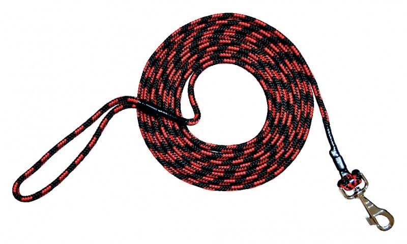 Chaba Smycz linka treningowa czarno czerwona 10mm/5m PCHB789 - 1 zdjęcie
