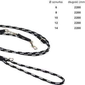 Chaba Smycz regulowana Linka 10 mm czerwona - 1 zdjęcie