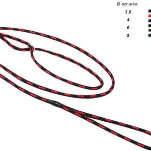 Chaba Smycz Ringówka 4 mm czerwona - 1 zdjęcie