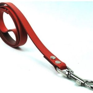 Chaba Smycz skórzana kolor czerwony 16mm 130cm - 1 zdjęcie