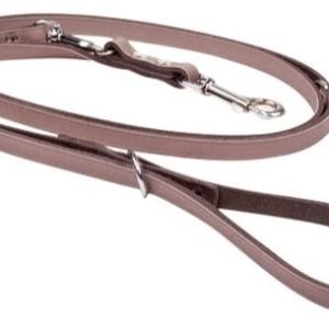 Chaba Smycz skórzana regulowana kolor brązowy 12mm 270cm - 1 zdjęcie