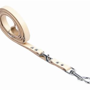 Chaba Smycz skórzana regulowana kolor naturalny 20mm 270cm - 1 zdjęcie