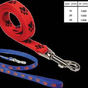 Chaba smycz taśma 16 mm łapki Czarno-żółta - 1 zdjęcie