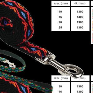 Chaba smycz taśma 16 mm romby Czerwona - 1 zdjęcie