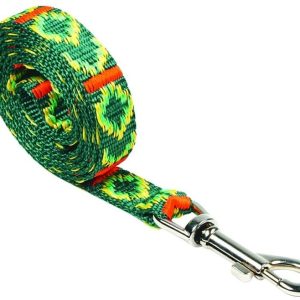 Chaba Smycz taśmowa ozdobna kolor zielony 20mm 130cm - 1 zdjęcie