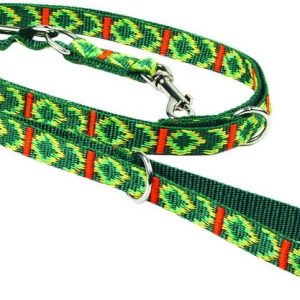 Chaba Smycz taśmowa ozdobna regulowana kolor zielony 10mm 260cm - 1 zdjęcie
